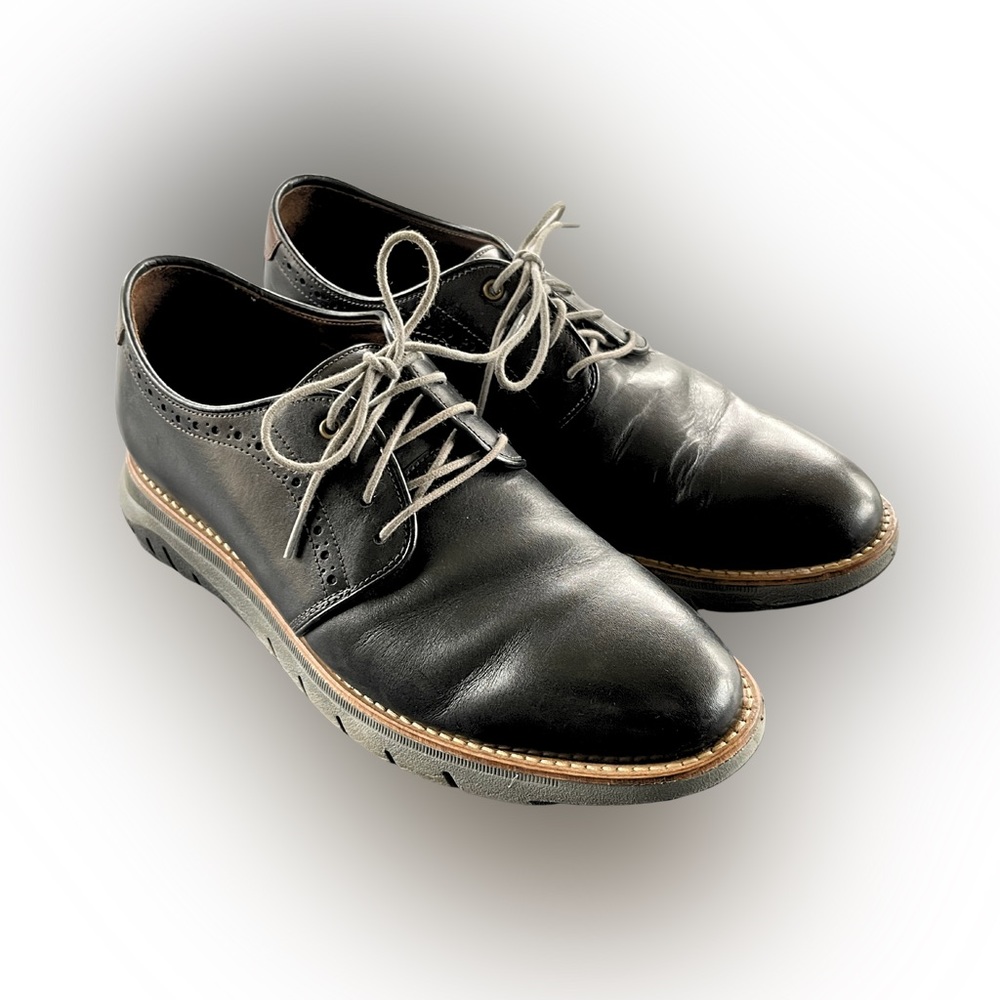 JOHNSON & MURPHY Vaughn Plain Toe Black Leather 8.5M